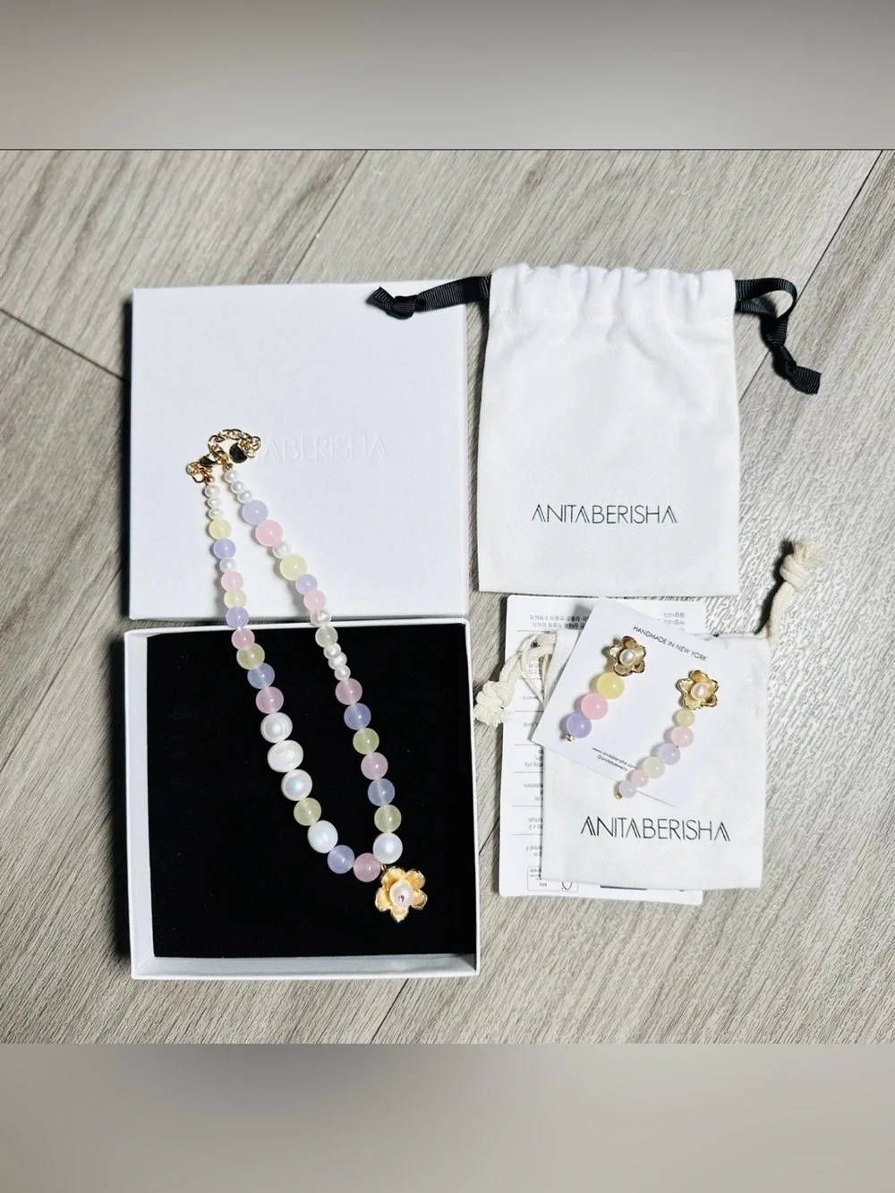 Anita Berisha Pastel Dreams Necklace NWT Jade Pearl Choker⁠